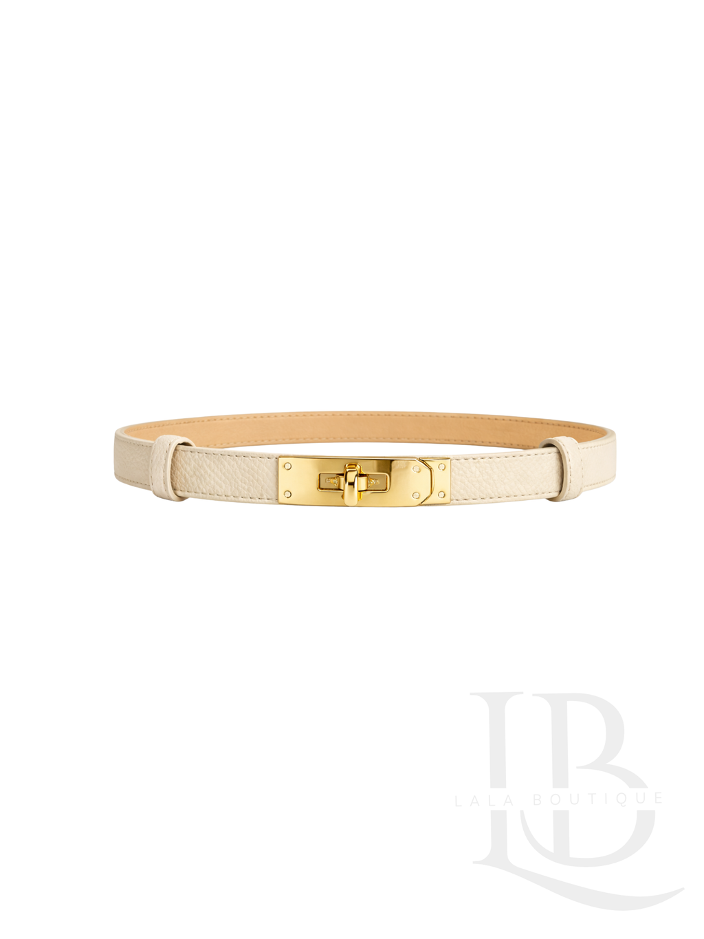 CINTURÓN 100% PIEL, AJUSTABLE, BEIGE