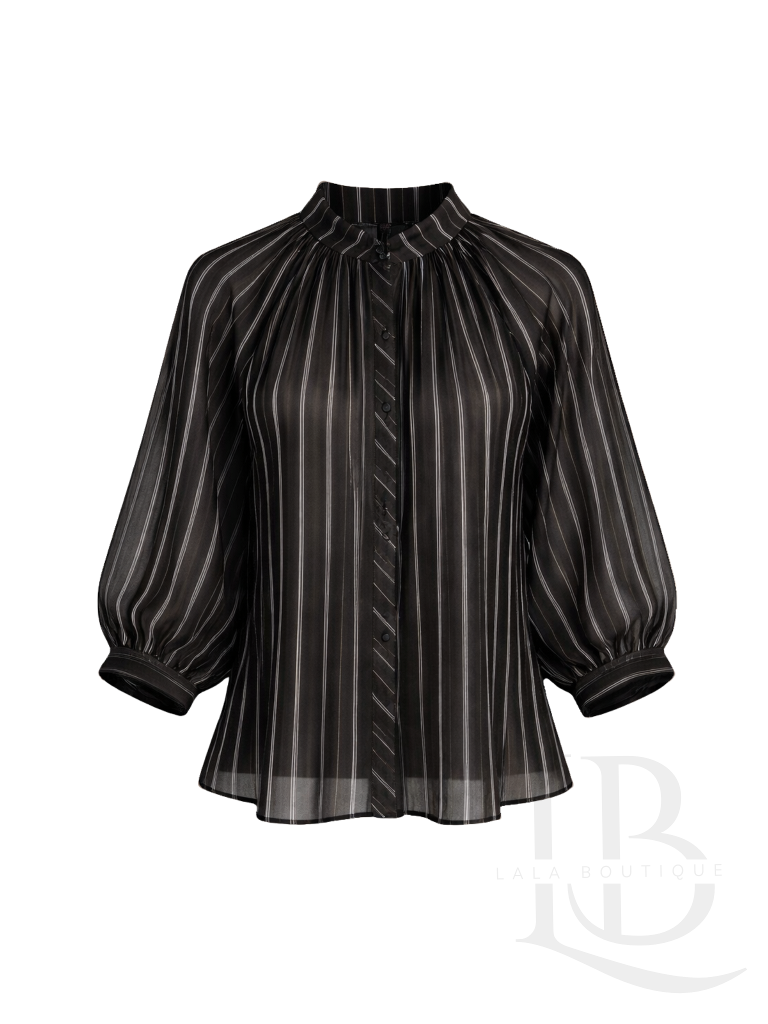CAMISA FLUIDA RAYAS OSCURA