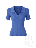 POLO CUELLO EN V, AZUL