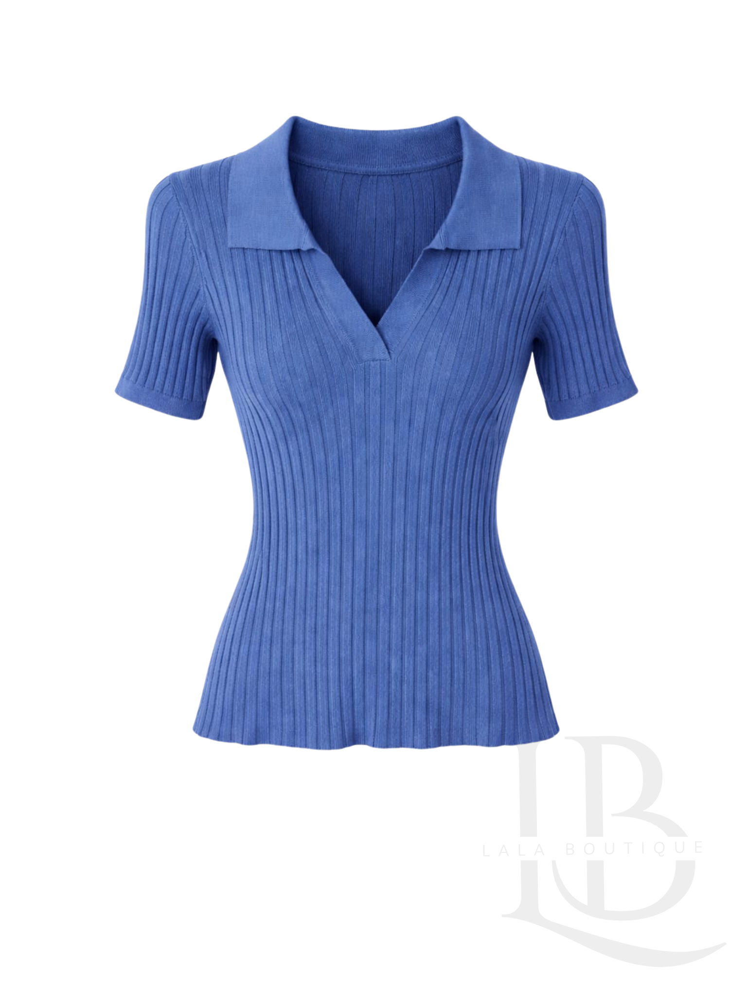 POLO CUELLO EN V, AZUL
