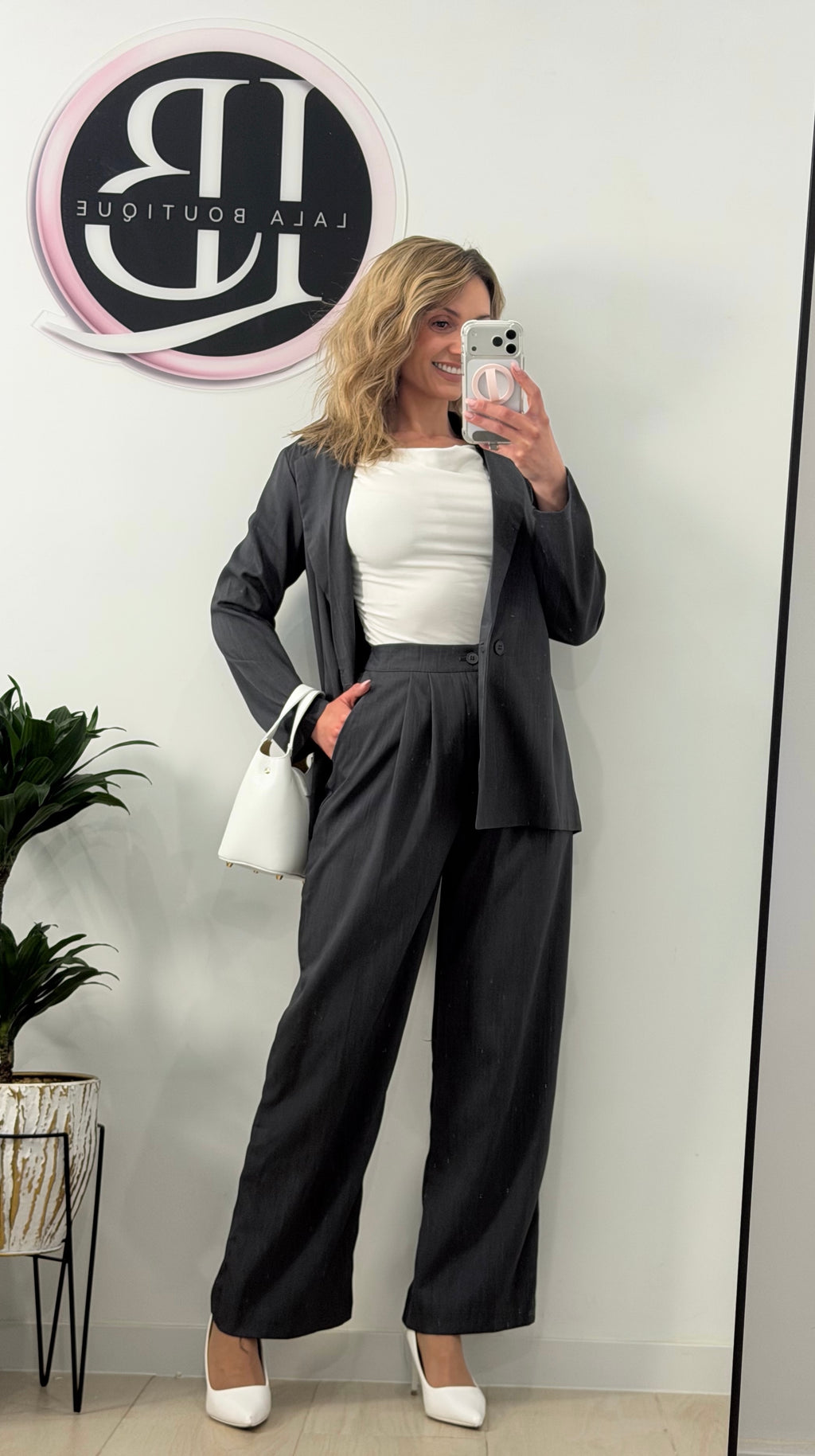 TRAJE DOS PIEZAS, GRIS