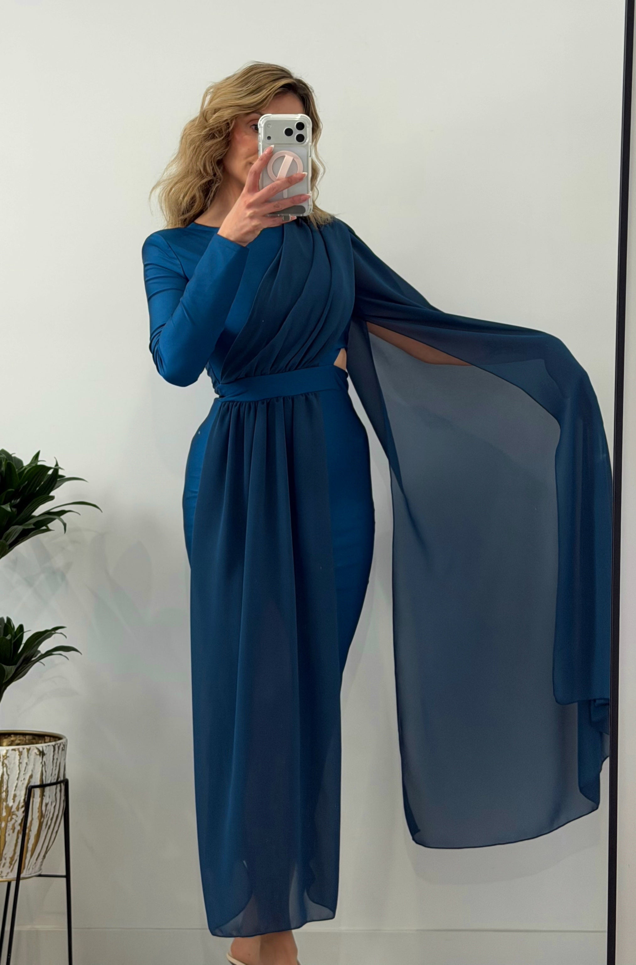 VESTIDO AZUL PETRÓLEO