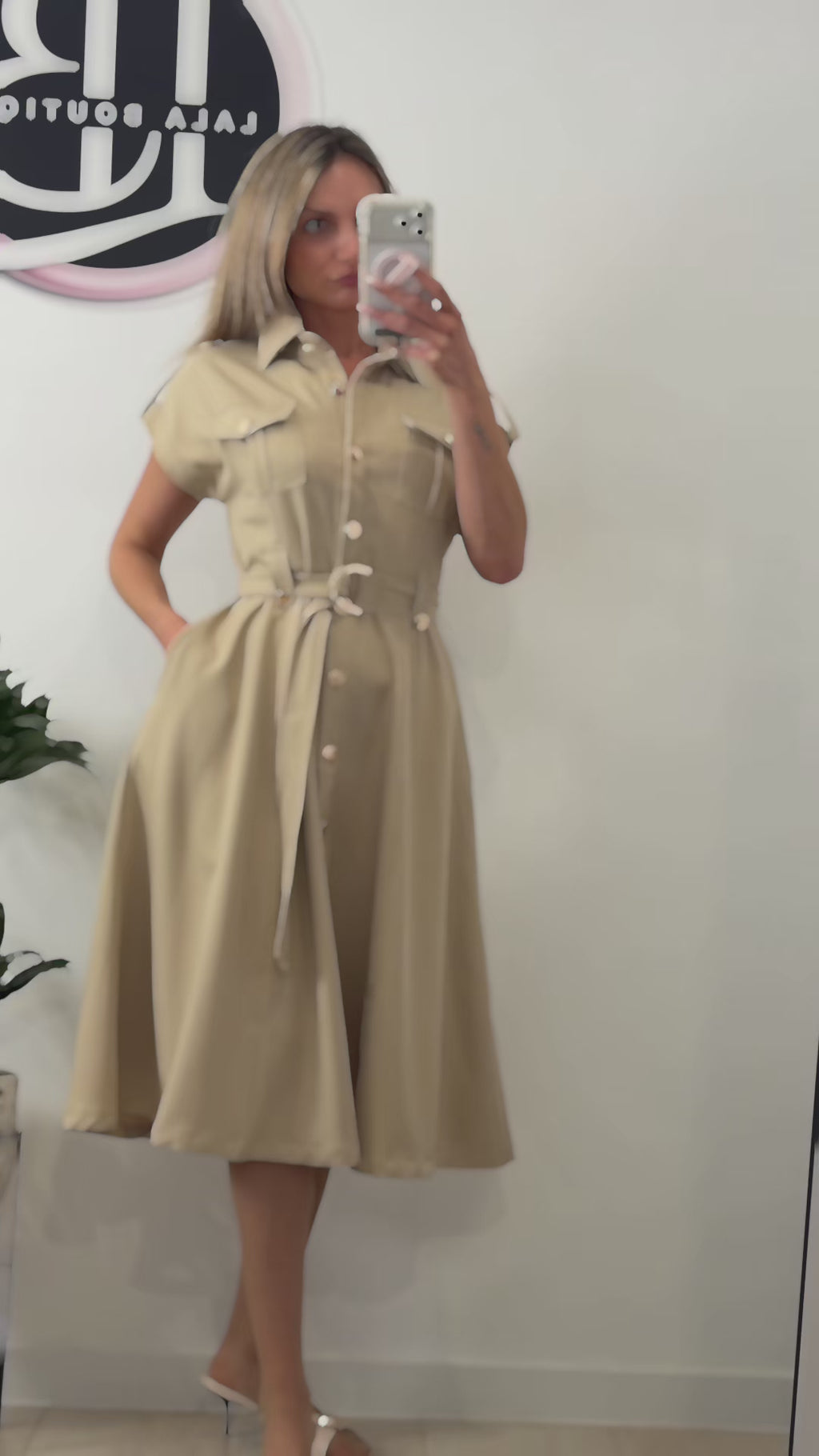 VESTIDO EXCLUSIVO TAUPE